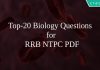 Top-20 Biology Questions for RRB NTPC PDF