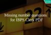 Missing number questions for IBPS Clerk PDF