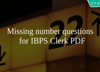 Missing number questions for IBPS Clerk PDF