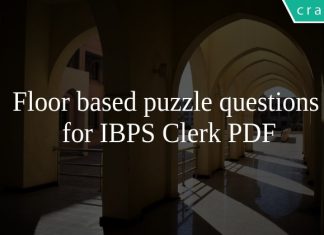 Floor based puzzle questions for IBPS Clerk PDF