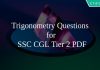 Trigonometry Questions for SSC CGL Tier 2 PDF