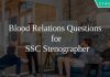 Blood Relations Questions for SSC Stenographer