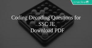 Coding Decoding Questions for SSC JE PDF