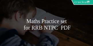 Maths Practice set for RRB NTPC PDF