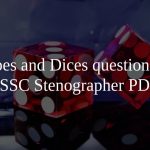 Cubes and Dices questions for SSC Stenographer PDF