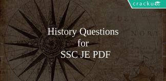 History Questions for SSC JE PDF