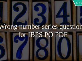 Wrong number series questions for IBPS PO PDF