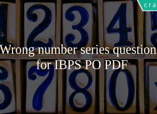 Wrong number series questions for IBPS PO PDF