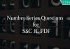 Number Series Questions for SSC JE PDF