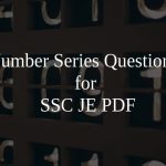 Number Series Questions for SSC JE PDF