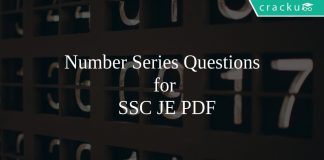 Number Series Questions for SSC JE PDF