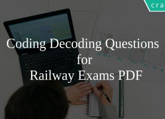 Coding Decoding Questions for Railway Exams PDF