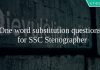 One word substitution questions for SSC Stenographer