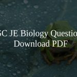 SSC JE Biology Questions PDF