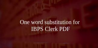 One word substitution for IBPS Clerk PDF