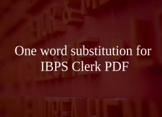 One word substitution for IBPS Clerk PDF