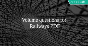 Volume questions for Railways PDF