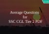 Average Questions for SSC CGL Tier 2 PDF