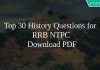 Top 30 History Questions for RRB NTPC