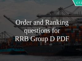 Order and Ranking questions for RRB Group D