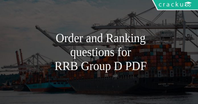 Order and Ranking questions for RRB Group D
