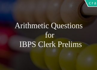 Arithmetic Questions for IBPS Clerk Prelims