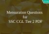 Mensuration Questions for SSC CGL Tier 2 PDF