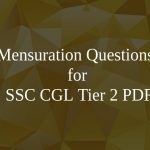 Mensuration Questions for  SSC CGL Tier 2 PDF