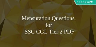 Mensuration Questions for SSC CGL Tier 2 PDF