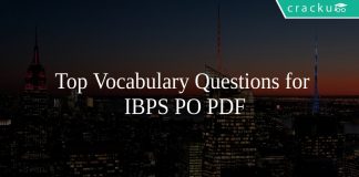 Top Vocabulary Questions for IBPS PO PDF