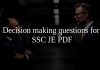 Decision making questions for SSC JE PDF