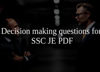 Decision making questions for SSC JE PDF