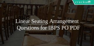 Linear Seating Arrangement Questions for IBPS PO PDF