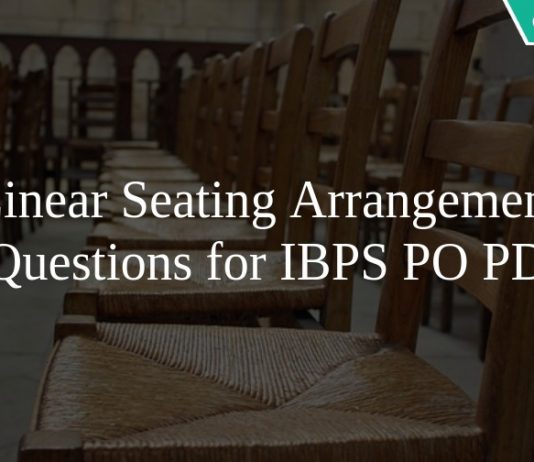 Linear Seating Arrangement Questions for IBPS PO PDF