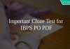 Important Cloze Test for IBPS PO PDF