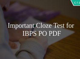Important Cloze Test for IBPS PO PDF