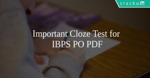 Important Cloze Test for IBPS PO PDF