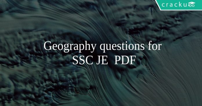 Geography questions for SSC JE PDF