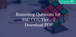 Reasoning Questions for SSC CGL Tier – 2 PDF