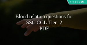 Blood relation questions for SSC CGL Tier -2 PDF