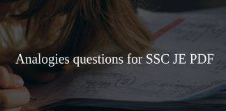 Analogies questions for SSC JE PDF