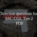 Direction questions for SSC CGL Tier 2 PDF