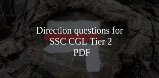 Direction questions for SSC CGL Tier 2 PDF