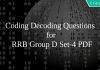 Coding Decoding Questions for RRB Group D Set-4 PDF