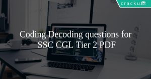 Coding Decoding questions for SSC CGL Tier 2 PDF