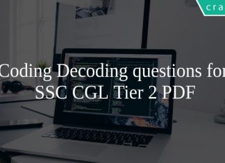 Coding Decoding questions for SSC CGL Tier 2 PDF