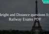 Height and Distance questions for Railway Exams PDF