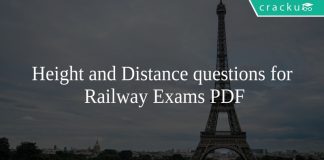 Height and Distance questions for Railway Exams PDF