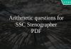 Arithmetic questions for SSC Stenographer PDF