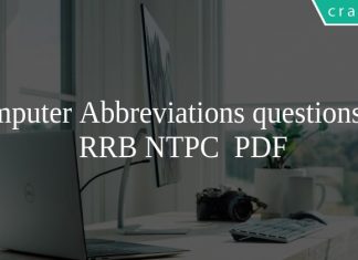 Computer Abbreviations questions for RRB NTPC PDF